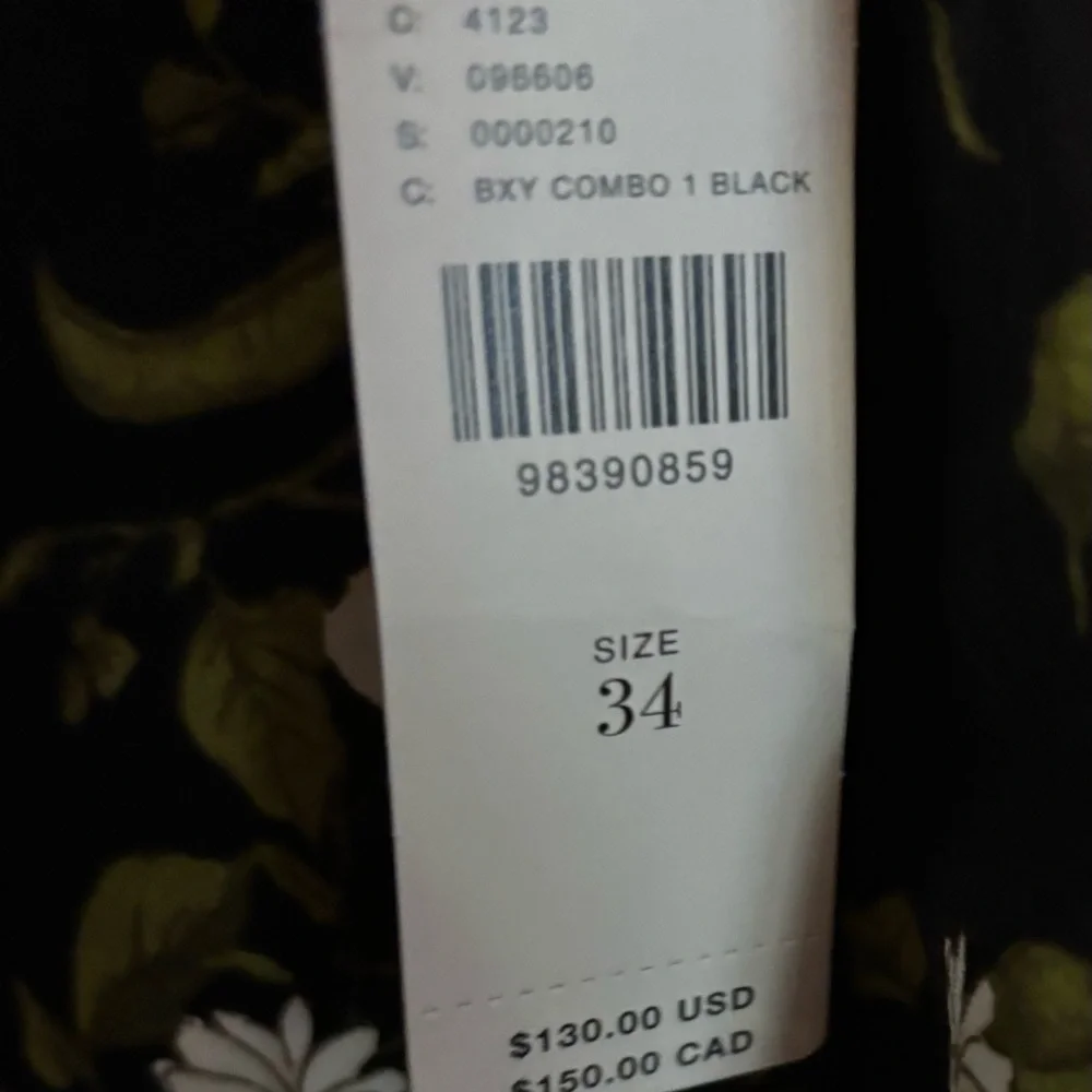Maeve black Floral Cropped Pants size 34 NWT - Picture 6 of 7